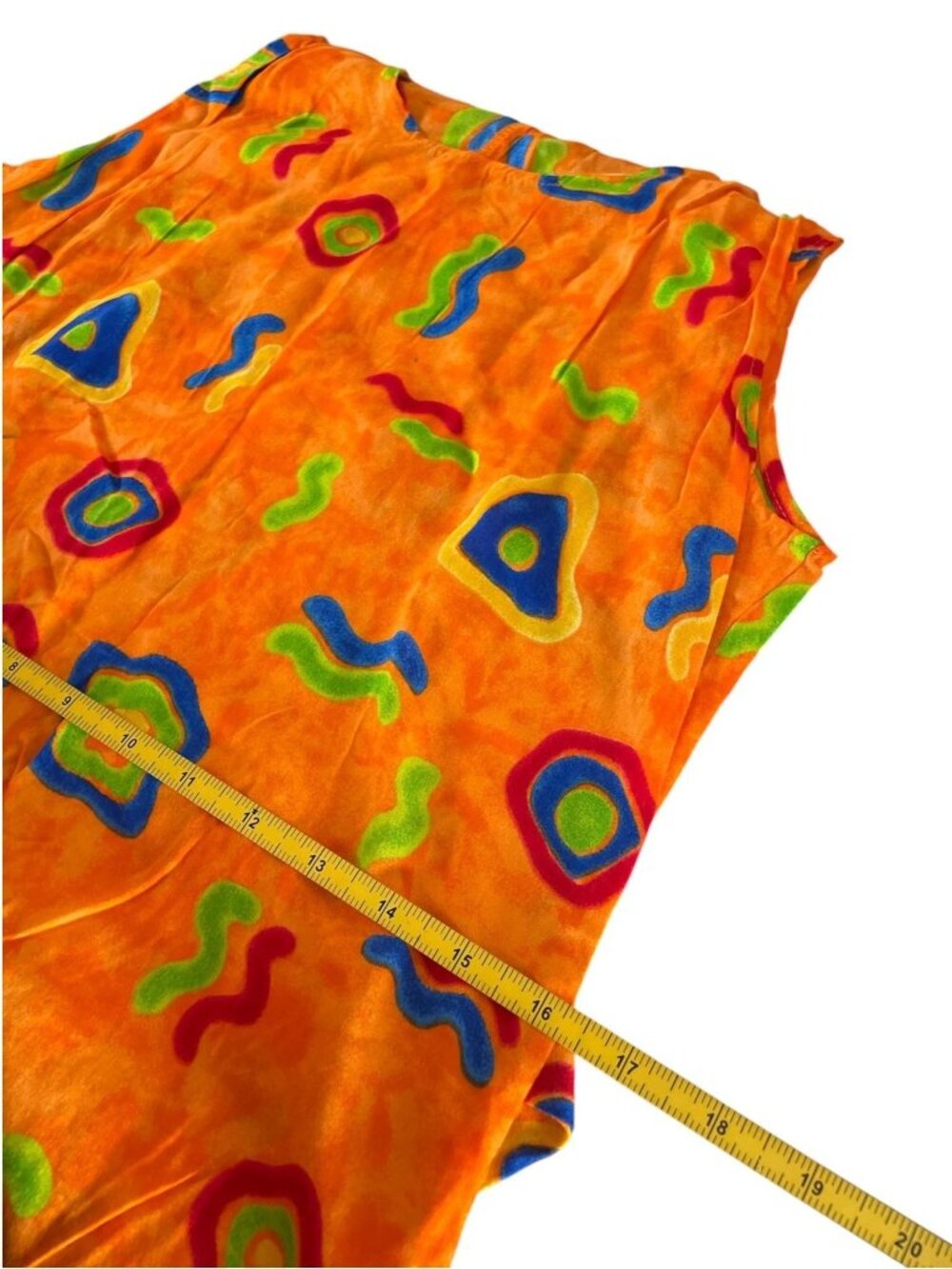 VTG 90s Groovy Rayon Maxi Dress Psychedelic Boho Sun Dress Sz S - Picture 10 of 12
